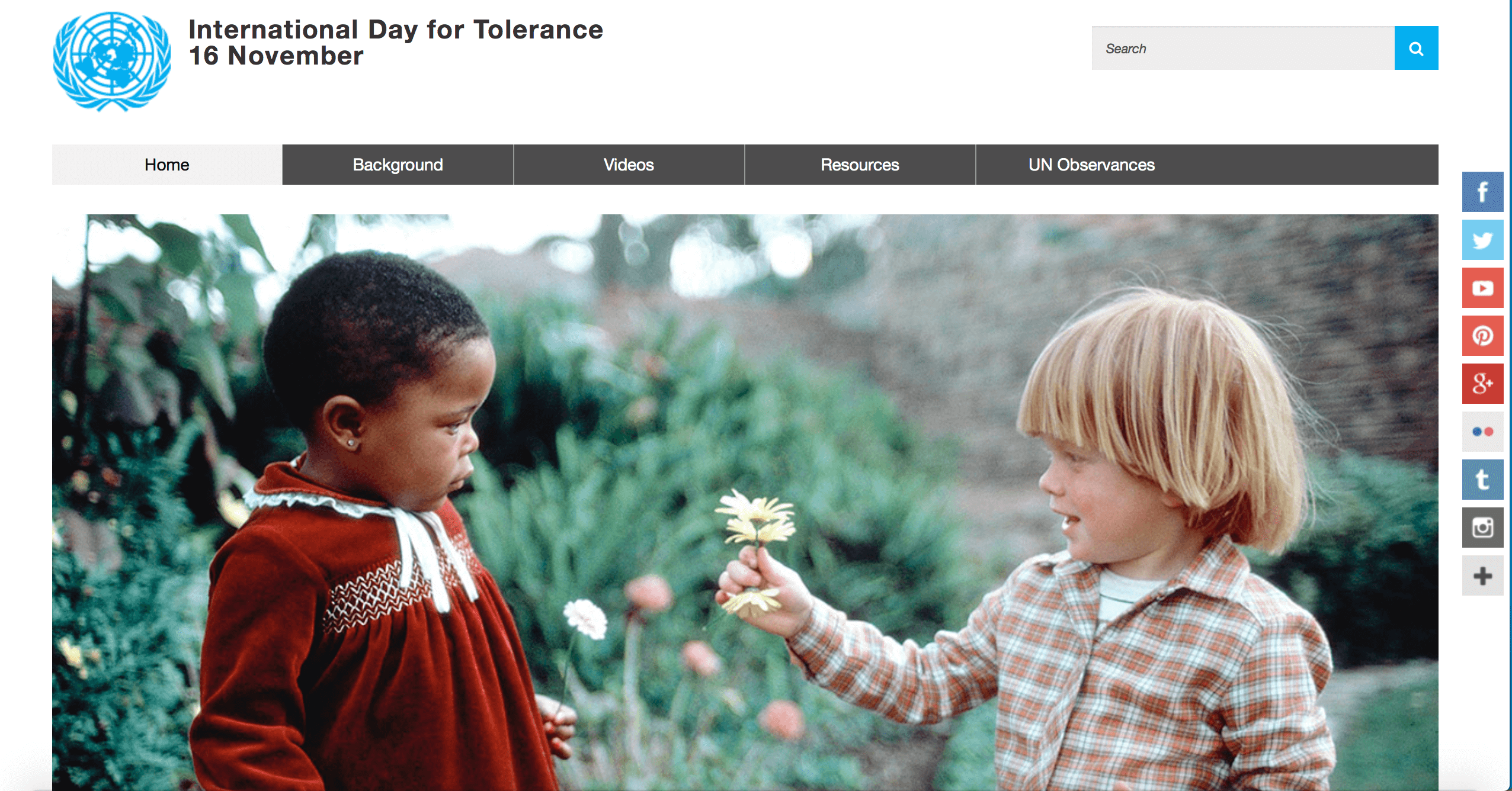 International Day for Tolerance 16 November at the UN